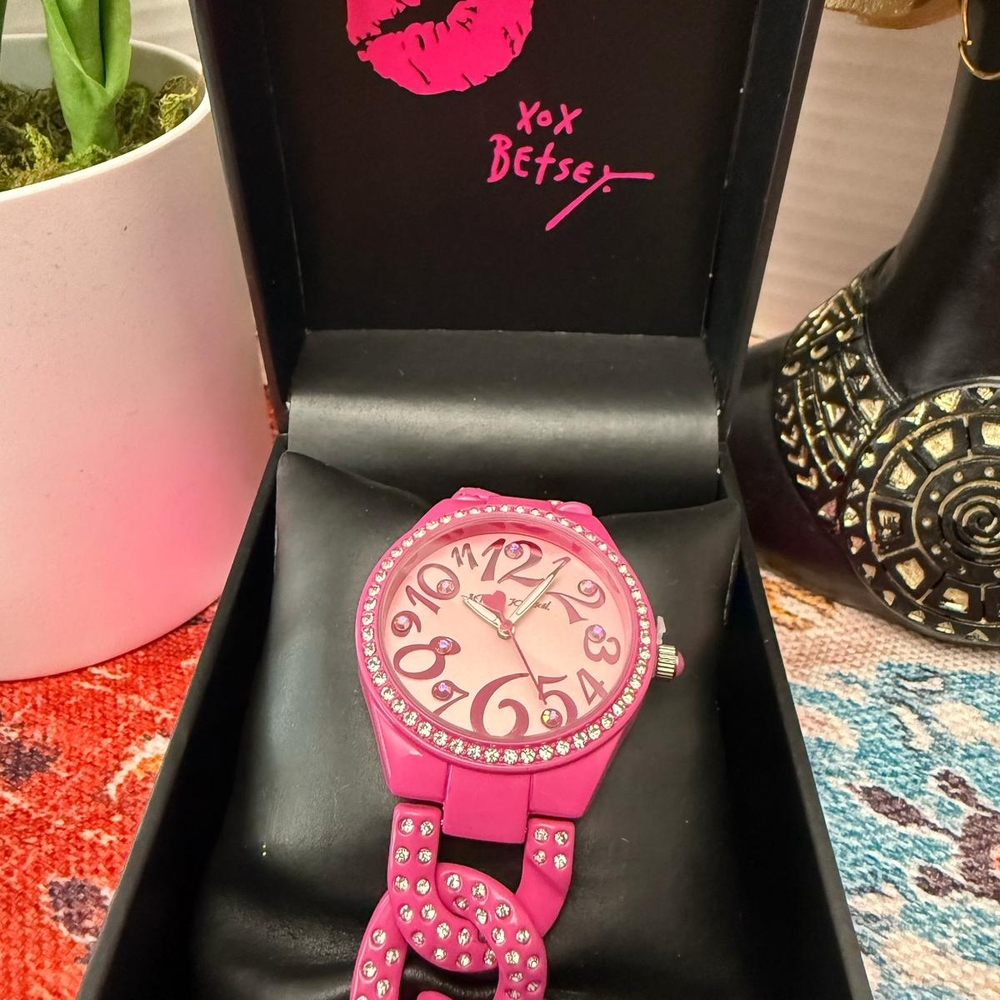 Betsey Johnson Pink Watch Vibrant Sporty Design
